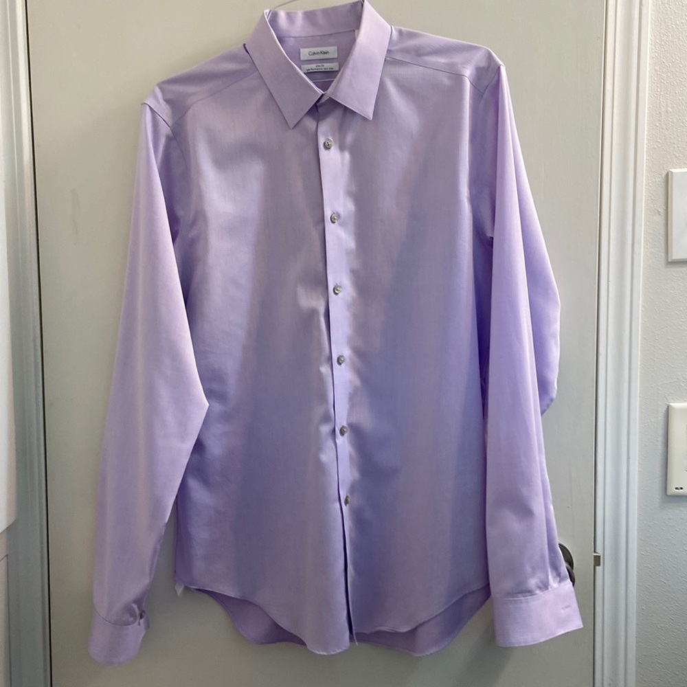 Calvin Klein slim fit lavender shirt, 36/37
